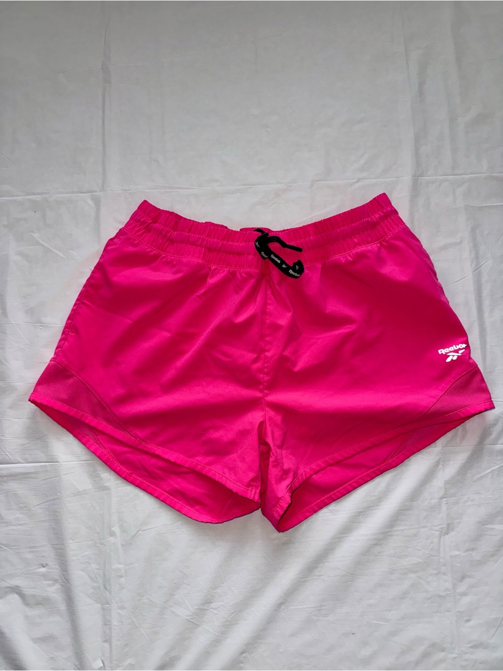Reebok Hot Pink Women's Athletic Shorts with Black Drawcord